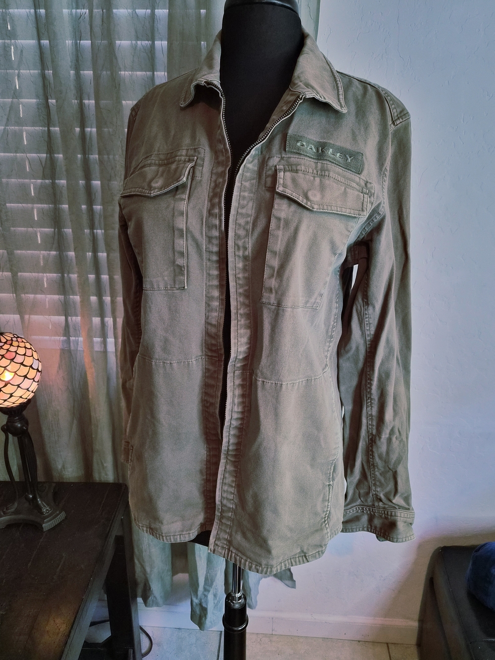 Vintage Oakley Sergeant Full Zip Canvas Utility Jacket Size L EUC   #0348